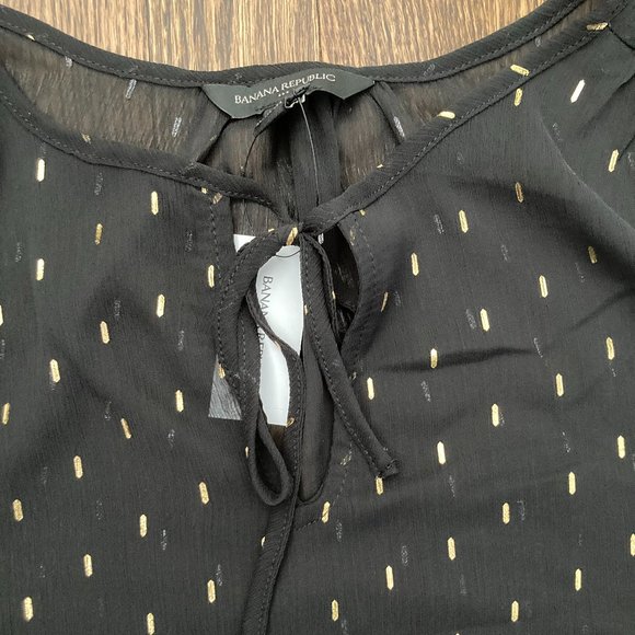 Banana Republic Women's Metallic Necktie Blouse - Picture 3 of 6